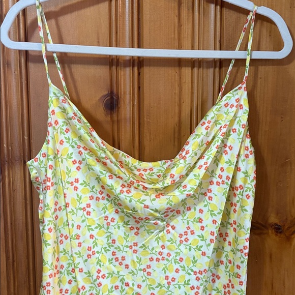 BCBGeneration Cream Lemon and Floral Midi Dress - Size 12 - Picture 3 of 7